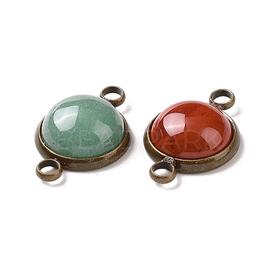 Natural & Synthetic Mixed Gemstone Connector Charms G-D059-02-1