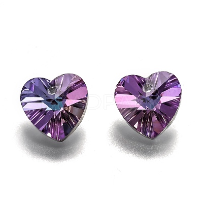 Electroplate Glass Charms X-G030V10mm-001HE-1