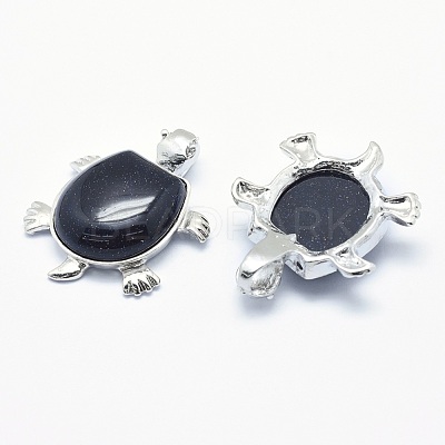 Synthetic Blue Goldstone Pendant G-G759-B08-1