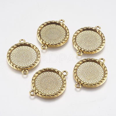 Zinc Alloy Cabochon Connector Settings X-PALLOY-A15774-AG-LF-1