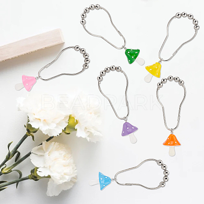 12Pcs 6 Colors Iron Shower Curtain Rings for Bathroom HJEW-OC0001-26-1