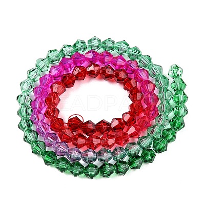 Gradient Color Baking Paint Glass Bead Strands DGLA-A039-T4mm-A010-1