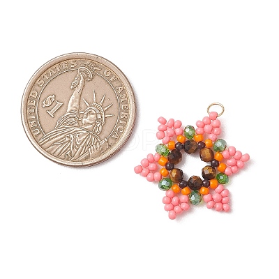 Glass Seed Beaded Pendants PALLOY-MZ01241-04-1