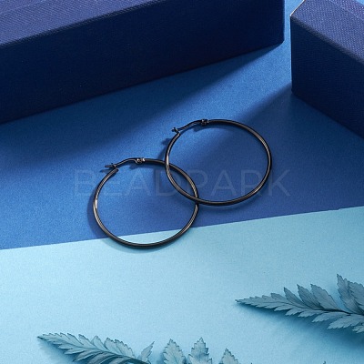 304 Stainless Steel Big Hoop Earrings EJEW-F105-06B-1