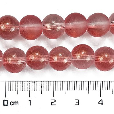 Frosted Transparent Glass Bead Strands GLAA-P065-10mm-06-1