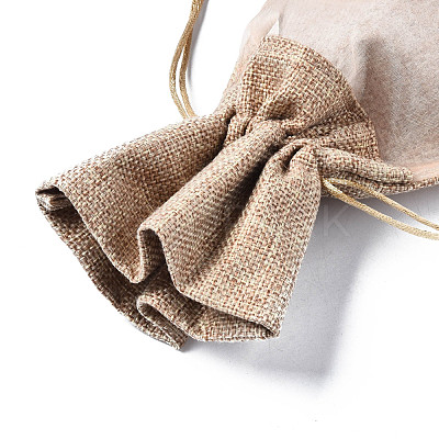 Rectangle Cotton Drawstring Winebottle Bags OP-Q053-016D-1