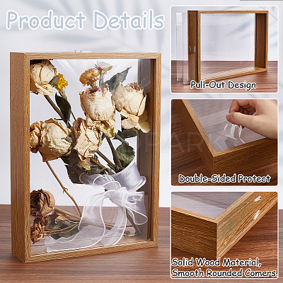 Rectangle Wood Photo Frame Stand AJEW-WH20003-11B-1