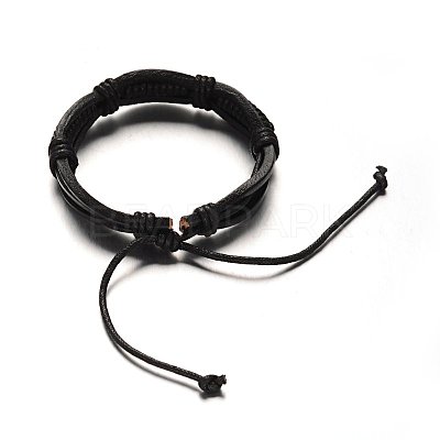Adjustable Leather Cord Bracelets BJEW-M169-12A-1
