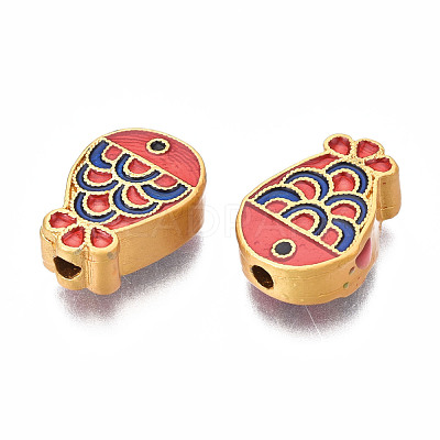 Rack Plating Alloy Enamel Beads ENAM-N056-037B-1