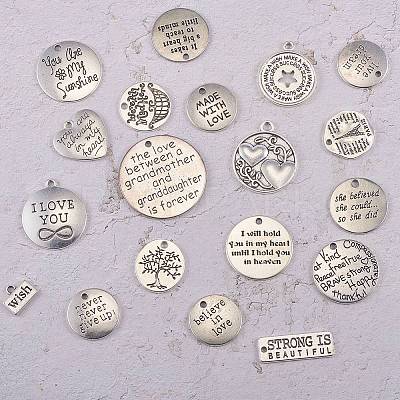 40Pcs 20 Style Tibetan Style Alloy Pendants TIBEP-SZ0001-03-1