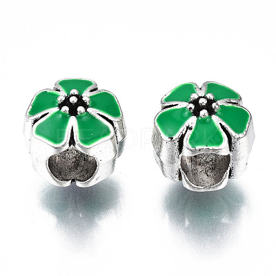Alloy Enamel European Beads MPDL-T005-006-RS-1