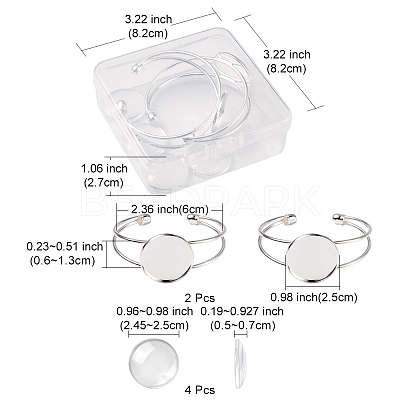 DIY Blank Dome Bangle Making Kit DIY-FS0003-50S-1