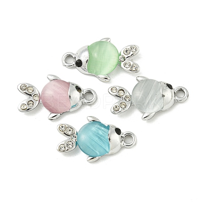 UV Plating Alloy Rhinestone Pendants FIND-M033-16P-1