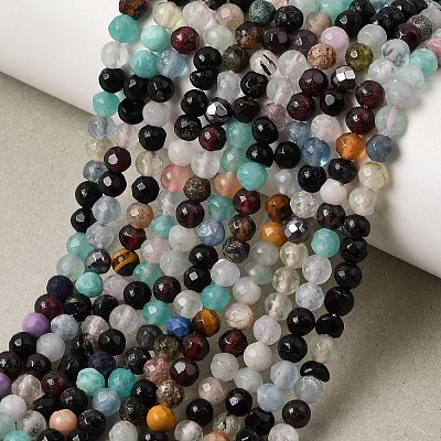 Natural & Synthetic Mixed Gemstone Beads Strands GG-CBAA998-A01-4mm-1