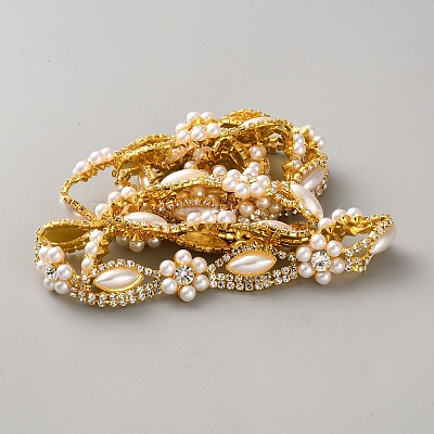 Alloy Rhinestone Link Chains LCHA-WH20001-01G-1