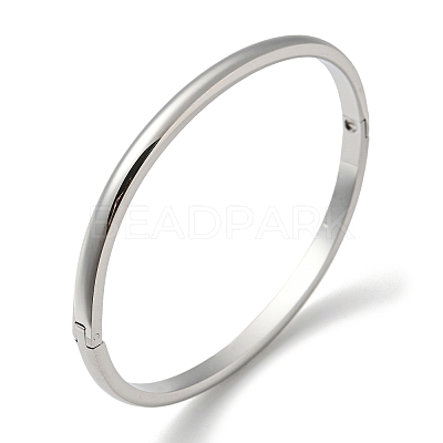 Non-Tarnish 304 Stainless Steel Smooth Hinged Bangles LS-BJEW-Q772-01P-1