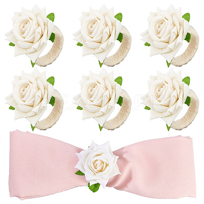 6Pcs Jute Braided Napkin Rings DJEW-CP0001-20B-1