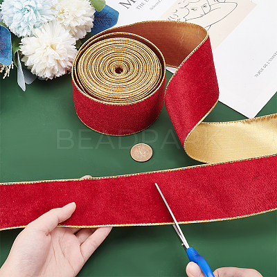 10 Yards Single Face Velvet Ribbons SRIB-WH0026-10B-1