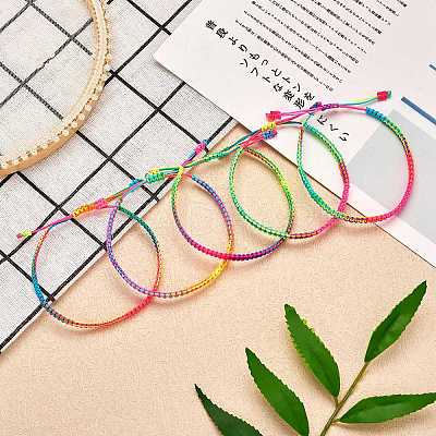 Braided Nylon Thread Cord Bracelets BJEW-SW00049-01-1