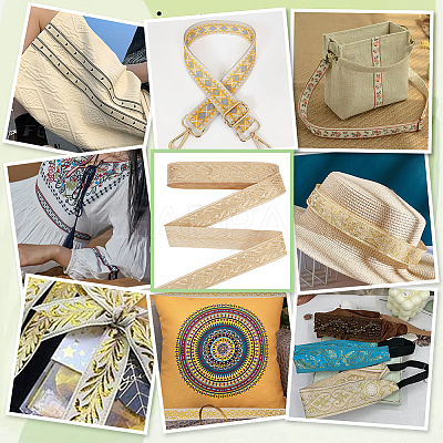 10 Yards Ethnic Style Embroidery Polyester Ribbons OCOR-WH0093-13-1