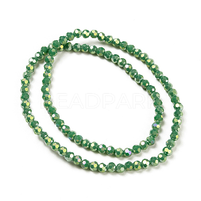 Round Full Rainbow Plated Faceted(32 Facets) Electroplate Glass Beads Strands X-EGLA-J130-FR14-1