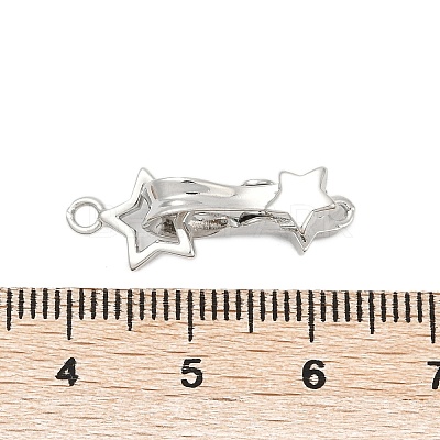 Brass Micro Pave Clear Cubic Zirconia Interlocking Clasps KK-U059-01P-1