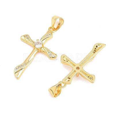 Easter Brass Micro Pave Clear Cubic Zirconia Pendants ZIRC-F148-14I-G-1
