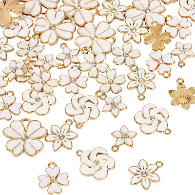 48Pcs 6 Styles Alloy Enamel Pendants ENAM-TA0003-40-1