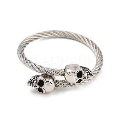 304 Stainless Steel Bangles for Men Women BJEW-H631-05C-AS-1