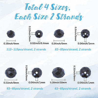 8 Strands 4 Styles Opaque Solid Color Glass Beads Strands EGLA-LT0001-04D-1