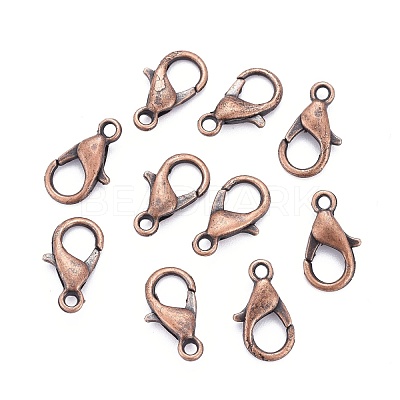 Red Copper Tone Zinc Alloy Lobster Claw Clasps X-E102-NFR-1