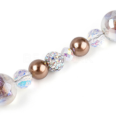 Glass and Acrylic and Imitation Pearl and Rhinestone Beads Strands MAK-T011-06D-1