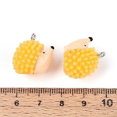 Autumn Theme Opaque Resin Pendants RESI-T028-78-1