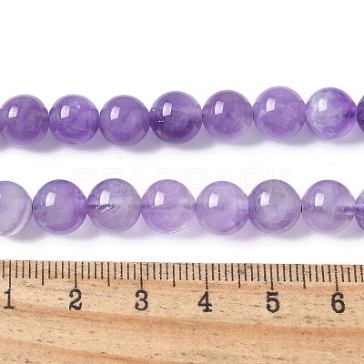 Natural Amethyst Beads Strands G-M445-8MM-01A-1