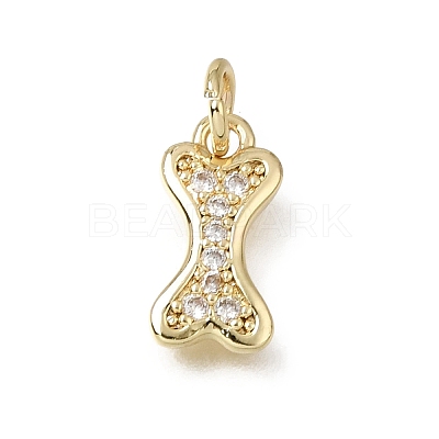 Brass Pave Clear Cubic Zirconia Charms CU-L001-07G-1