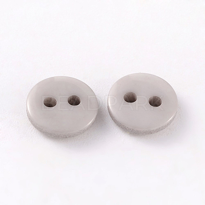 2-Hole Flat Round Resin Sewing Buttons for Costume Design BUTT-E119-18L-05-1
