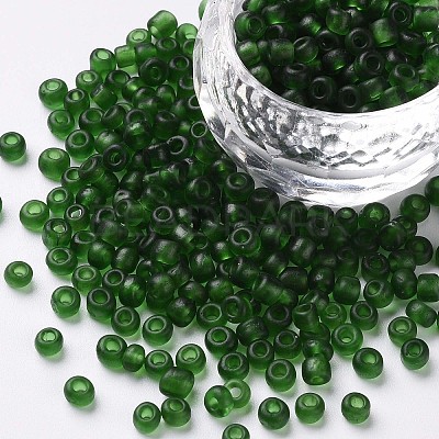 6/0 Frosted Round Glass Seed Beads X-SEED-A008-4mm-M7-1
