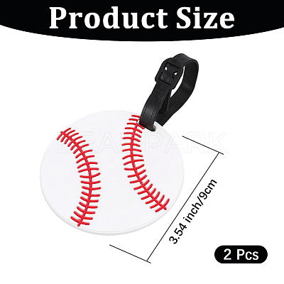 2Pcs Sports Ball Style PVC Luggage Tag AJEW-DJ0004-63C-1