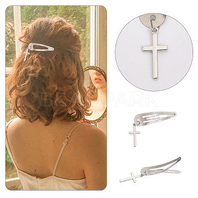 24Pcs 7 Style Iron Snap Hair Clips BJEW-GL0001-09-1