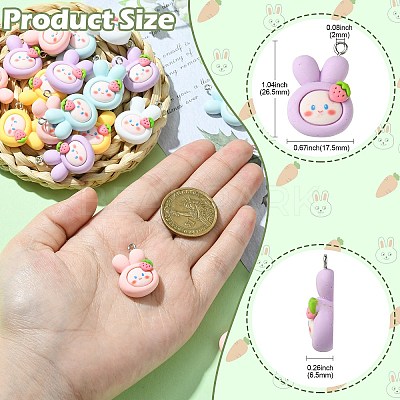 25Pcs 5 Colors Opque Resin Animal Pendants RESI-CJ0003-76-1