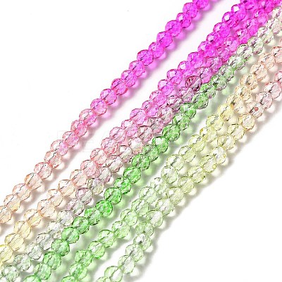 Transparent Gradient Color Glass Beads Strands GLAA-H021-01B-22-1