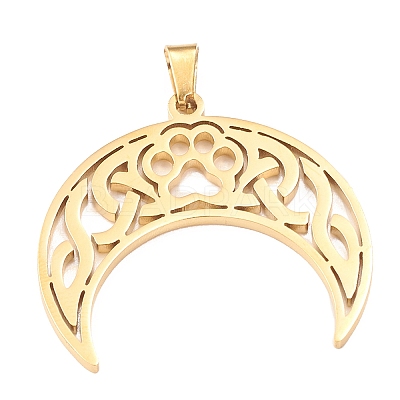304 Stainless Steel Hollow Pendants STAS-P321-04G-1