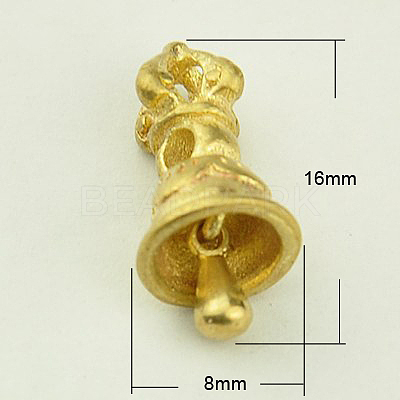 Brass Buddhist Bell Beads KK-K057-G-1