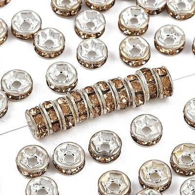 Brass Grade A Rhinestone Spacer Beads RB-A014-Z6mm-14S-1