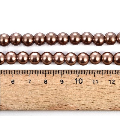 Baking Paint Pearlized Glass Pearl Round Bead Strands LS-HY-Q330-8mm-30-1