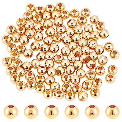 Rack Plating Brass Beads KK-LP0001-08G-02-1