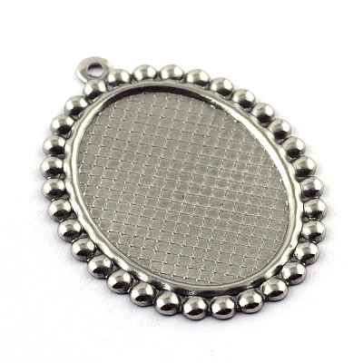 Tarnish Resistant Pendant Cabochon Settings LS-X-STAS-Q194-16-1