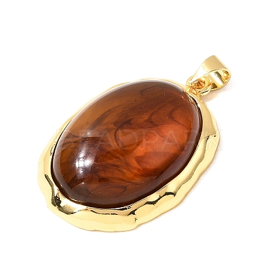 Brass Resin Pendants KK-A296-53E-G-1