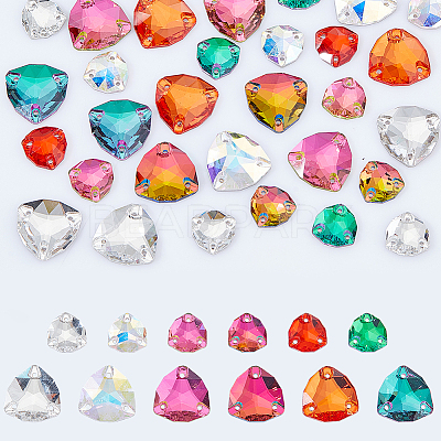 36Pcs 12 Styles Rounded Diamond Shape Sew on Rhinestone GLAA-GA0001-54-1