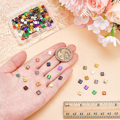 140Pcs 14 Colors 2-Hole Glass Seed Beads SEED-ME0001-07-1